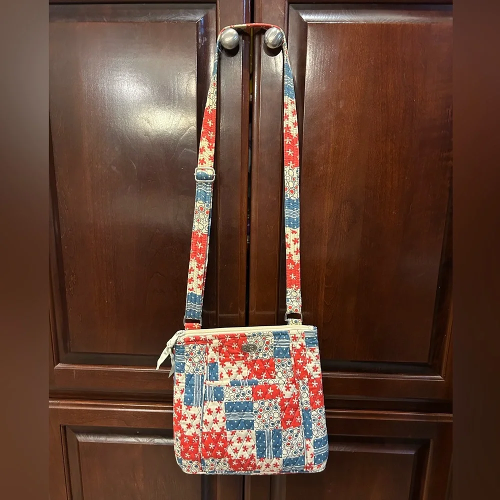 Quilted Patchwork‎ Crossbody Bag Red Blue Boho Cottagecore